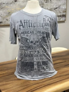 AFFLICTION American Customs Malibu Canyon Herren XL (passt L) Distressed T-Shirt - Bild 1 von 9