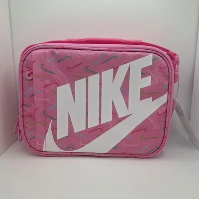 Fiambrera Nike rígida rosa blanca con logotipo Nike de color nueva con etiquetas Foto 1 de 4