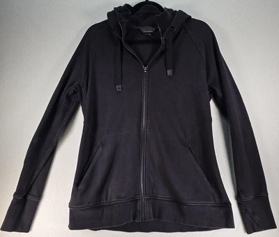 Athleta Triumph Hoodie Sweatshirt Womens XLT Black Full Zip Thumbholes Pockets - Image 1 of 4