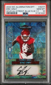 2023 WILD CARD ALUMINATION DRAFT OCULAR AUTOGRAPHS #AO17 ERIC GRAY 1/1 - Picture 1 of 2