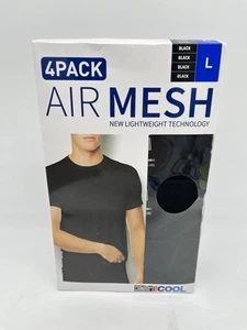 32 Grad cooles Herren 4er Pack Air Mesh Kurzarm T-Shirt Large schwarz - Bild 1 von 4
