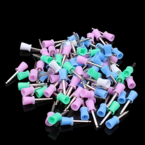 100 Pcs Dental Prophy Polishing Cup Rubber Brush Polish Tooth Latch Colorful - Picture 1 of 9