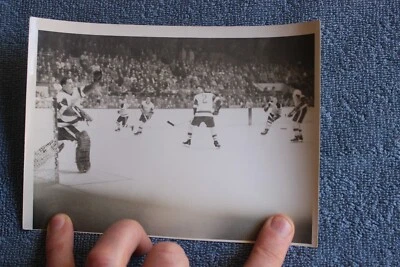 1960's NHL hockey game action original 5x7 photo - Detroit Red Wings, Bruins - Image 1 of 3