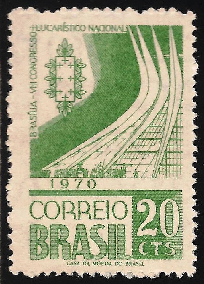 Brazil #1164 (A641) VF MLH - 1970 20c Detail from Brasilia Cathedral - Image 1 of 1