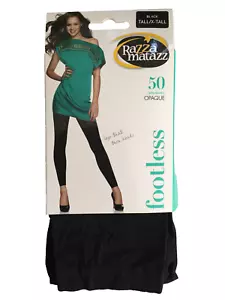 Nuevo en Paquete Medias Sin Pies Opacas Marca Razzamatazz Negras Altas X-Altas 50 Apariencia - Imagen 1 de 2