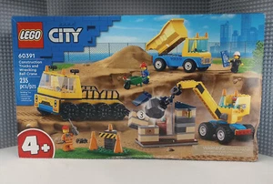 LEGO - 60391 - Construction Trucks and Wrecking Ball Crane - New - Ships Fast! - Picture 1 of 8