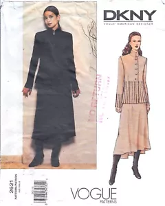 Vogue 2621 pattern Donna Karan size 8 DKNY uncut pin tuck jacket + bias skirt - Picture 1 of 2