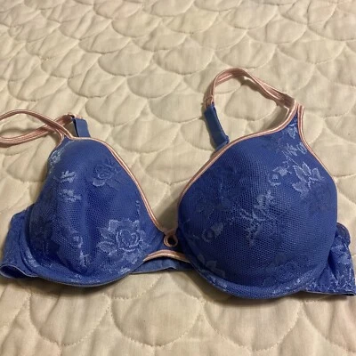 Sujetador de encaje azul Wonderbra talla 34B Foto 1 de 4