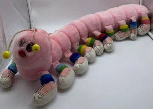 LOTS-A-LOTS-A-LEGGGGGGS Vintage 1984 Pink Caterpillar Plush 20 Legs Feet 80s - Picture 1 of 13