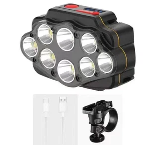 Super Bright 8 LED Bike Light USB Rechargeable Bicycle Front Headlight Waterprof - Picture 1 of 10