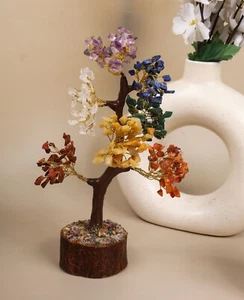 Albero dei soldi cristallo pietra preziosa naturale sette chakra buona fortuna prosperità feng shui - Foto 1 di 8
