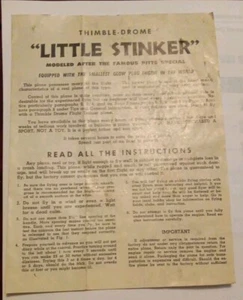 COX THIMBLE DROME LITTLE L'IL STINKER  AIRPLANE MANUAL & ENGINE INSTRUCTIONS  - Picture 1 of 1