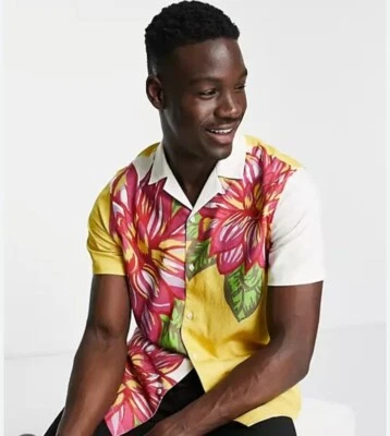Topman Casual Button Up Tropical Floral Shirt Short Sleeve XL NEW NWT  Colorful - Image 1 of 4