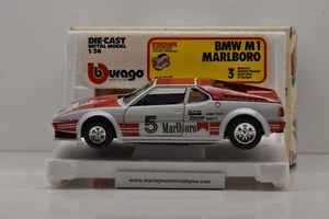 BMW M1 MARLBORO 1978 BURAGO 1/24 NEUF EN BOITE D'ÉPOQUE - Imagen 1 de 10