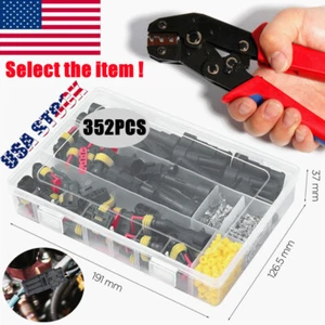 352PCS 1/2/3/4 Pin Way Car Auto Electrical Waterproof Wire Connectors Plug Kit - Picture 1 of 16