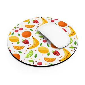 Colorful Fruit Pattern Mousepad - 7.5 inch circle mat - Fruit Art Colorful Gift - Picture 1 of 4