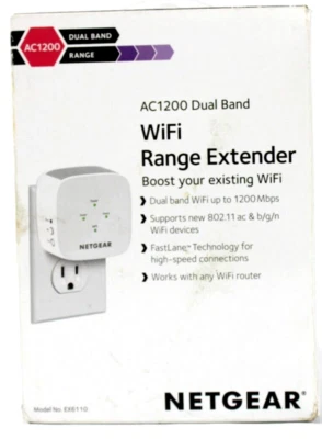 NETGEAR WiFi Range Extender AC1200 Dual Band EX6110-100NAS EASY Set-Up Fast Lane - Image 1 of 4