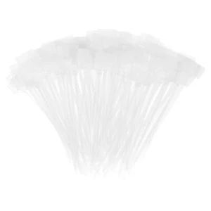 300Stk Nylon Kabelbinder Tags Etiketten Marker Selbstsichernd 100mm Weiß - Bild 1 von 5