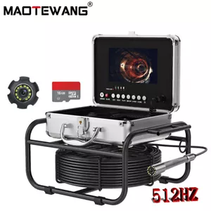 Telecamera ispezione tubi 512HZ autolivellante DVR telecamera fognaria schermo 7" 50M - Foto 1 di 14