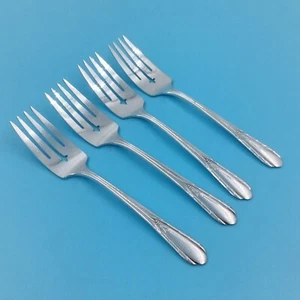 Set of 4 Oneida LYNNWOOD MEMORY Salad Forks 6 1/8" Genesee Silverplate Flatware - Picture 1 of 6