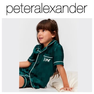 BNWT PETER ALEXANDER GIRLS KIDS SATIN PJ SET SIZE 2 (JOLLY GREEN) XMAS 🎄🎅🌲 - Image 1 of 4