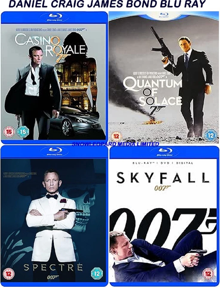 DANIEL CRAIG JAMES BOND BLU RAY SPECTRE SKYFALL CASINO QUANTUM NO TIME TO DIE - Image 1 of 1