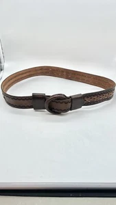 Women's 1.75" Brown Leather Adjustable Ring Belt - Picture 1 of 8