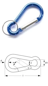 Schlüsselanhänger Aluminium Karabinerhaken Karabiner silber 5-50 Stück (950175) - Bild 1 von 1
