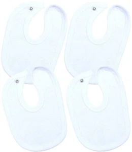 BabyPrem Baby Lätzchen 4er-Pack VORZEITIGE extra kleine weiße Frottee Lätzchen  - Bild 1 von 1