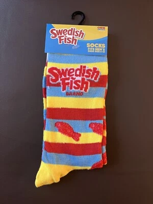 One Pair of Swedish Fish Crew Socks for Men Shoe Sizes 6 - 12 BRAND NEW - Image 1 of 2