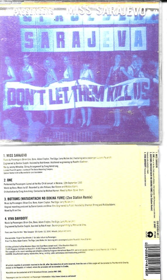 Passengers - Miss Sarajevo - BONO . U2 Maxi CD MCD - Viva Davidoff - 4  Tracks - Bild 1 von 1