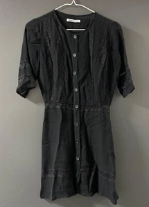 REFORMATION Woodson Black Dress Size 0, Womens, 100% Viscose, lace - Picture 1 of 10