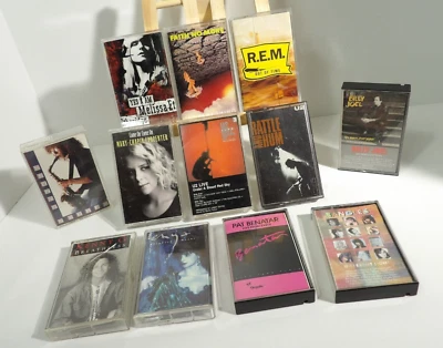 Vintage Mixed Lot of 12 Rock & Pop Cassette Tapes - U2, R.E.M., Billy Joel Foto 1 de 4