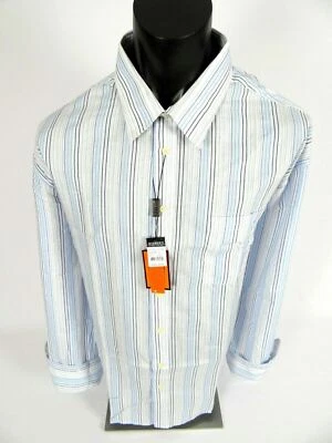 Camisa a Rayas Para Hombres Azul Blanco Gioberti Italia Talla Grande 3XL 4XL 5XL Bolsillo en el Pecho 82 Foto 1 de 4
