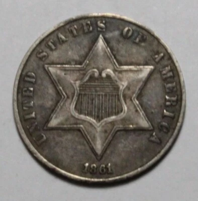 1861 3C Three Cent Piece DU308 - Image 1 of 2