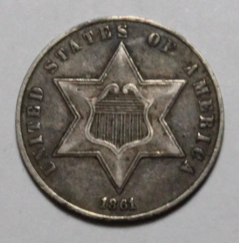 1861 3C Three Cent Piece DU308 Cover