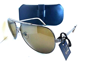 Nuevas gafas de sol polarizadas Dunhill SDH59P Gunmetal Pilot 63 mm para hombre Italia D087 - Imagen 1 de 10
