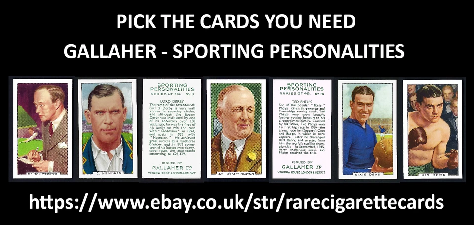 GALLAHER - SPORTING PERSONALITIES - PICK THE CARDS YOU NEED - Image 1 of 1