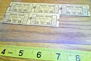 original Vintage lot Oriental 25c Theatre Tickets Rochester Pa BORO TAX ....OLD - Picture 1 of 2
