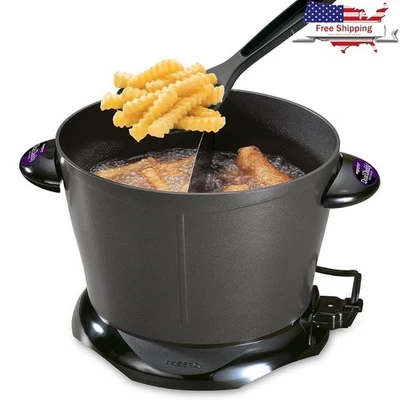 Dual Compartment Electric Fryer Nonstick Heavy Duty Easy Clean Oil Storage - Image 1 of 4