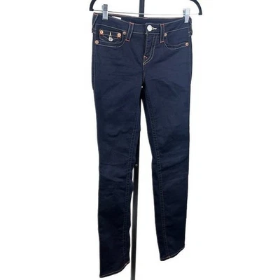 True Religion Billie Mid Rise Straight Dark Wash Jeans Women's Size 28 - Image 1 of 4