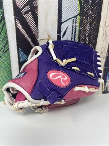 Mädchen Rawlings 10" T-Ball Baseball Handschuh Jugend pink und lila RHT - Bild 1 von 5