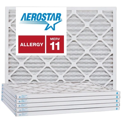 Aerostar 6x10x1 MERV  11, Pleated Air Filter, 6x10x1, Box of 6, Made in the USA - Image 1 of 4