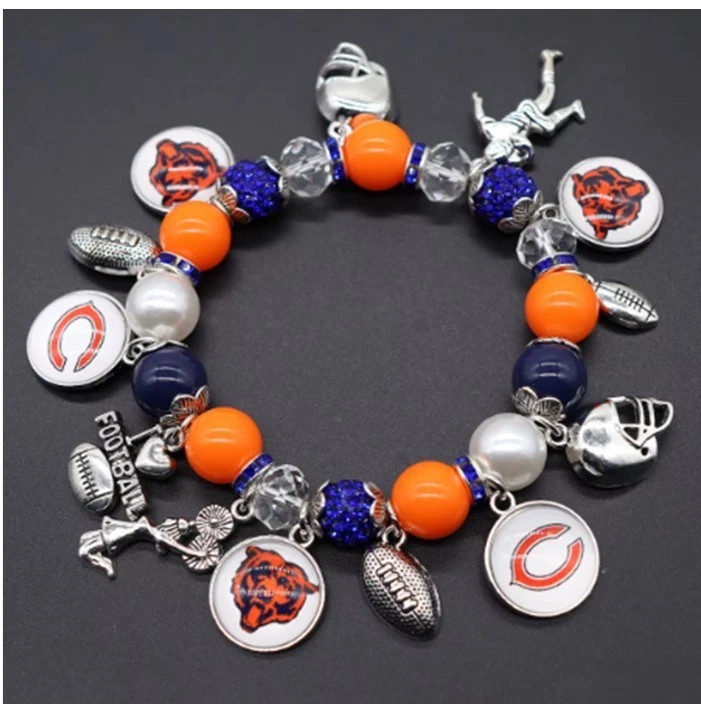 Pulsera Chicago Bears hecha a medida con cuentas Foto 1 de 1
