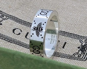 Gucci Ring ,Signature Bee , 6mm Sterling Silver, Size 7.5, - Picture 1 of 10