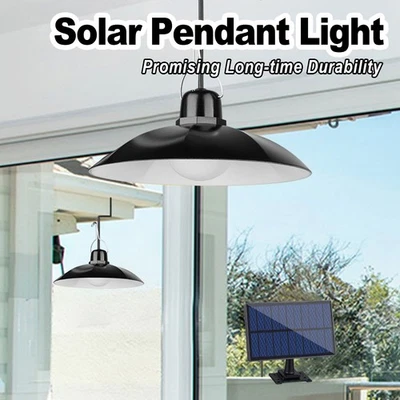 Solar Pendant LED Light Lamp Shed Outdoor Lighting With Remote Lights On/timers - Image 1 of 4