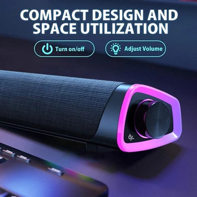 USB PC Lautsprecher Stereo Bass Speaker Multimedia Soundbar für Computer Laptop - Bild 1 von 4
