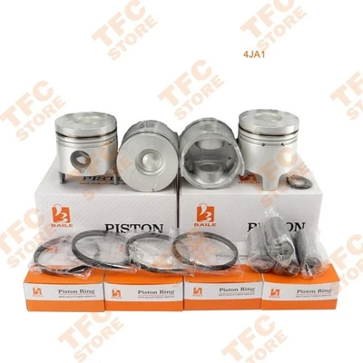 4JA1 Piston & Piston Ring Set For Isuzu 4JA1T Engine Rebuild Kit STD 4PCS - Image 1 of 3