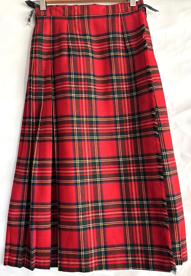 Falda De Colección Blarney Woolen Mills 10 Royal Stewart Rojo Tartán Escocés Kilt Irlanda Foto 1 de 3