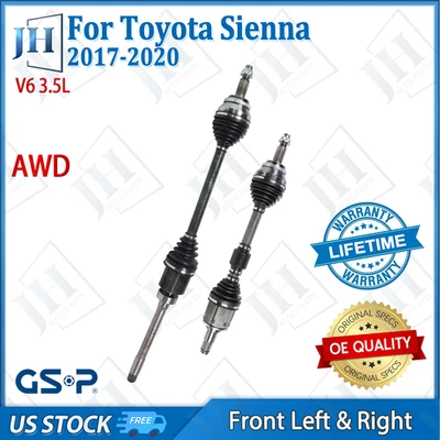 OE Front Pair Left Right CV Axle Shaft Set For 2017-20 Toyota Sienna V6 3.5L AWD - Image 1 of 4